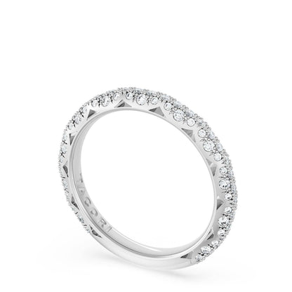 Pavé Diamond Wedding Band, 2.4mm