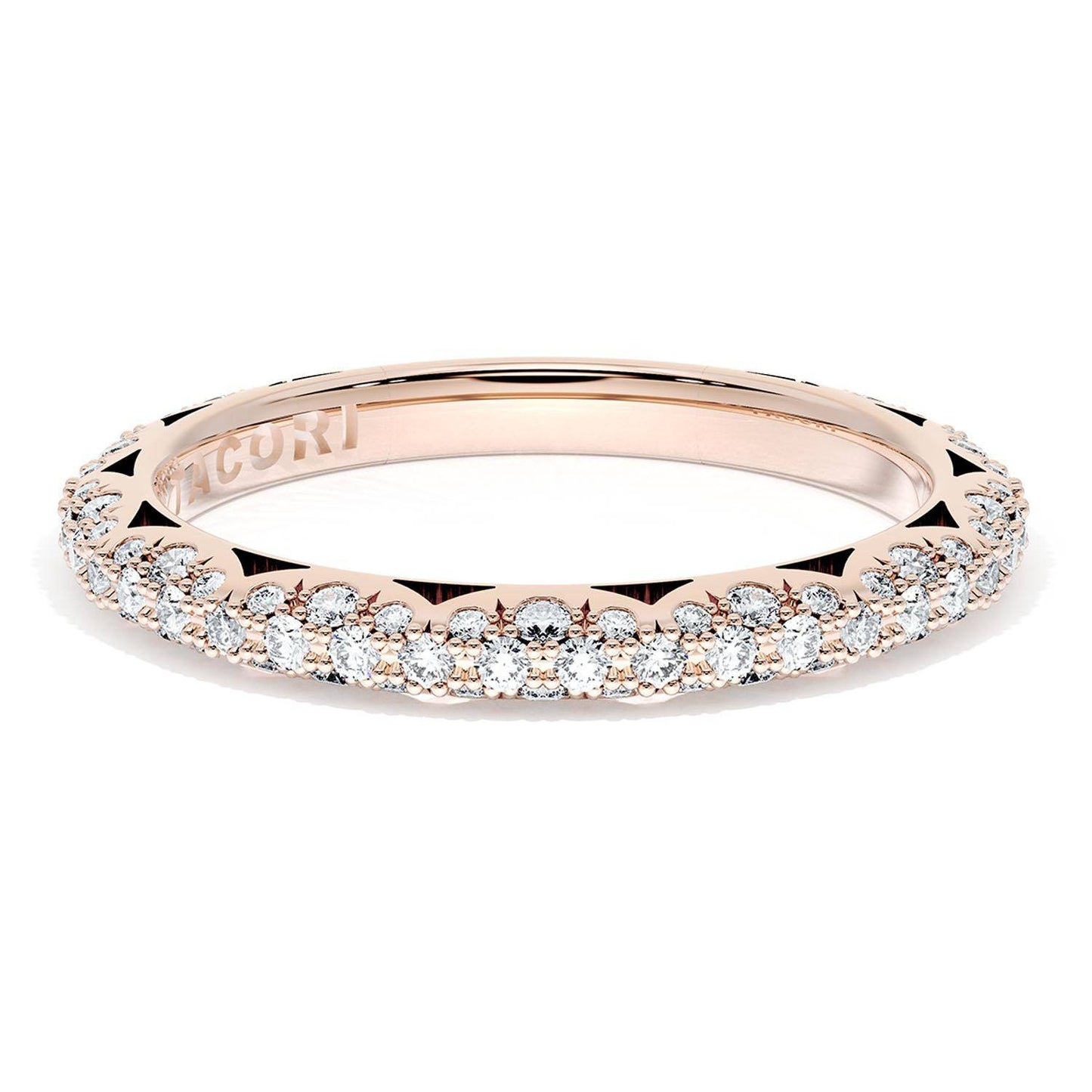 Pavé Diamond Wedding Band, 2.4mm