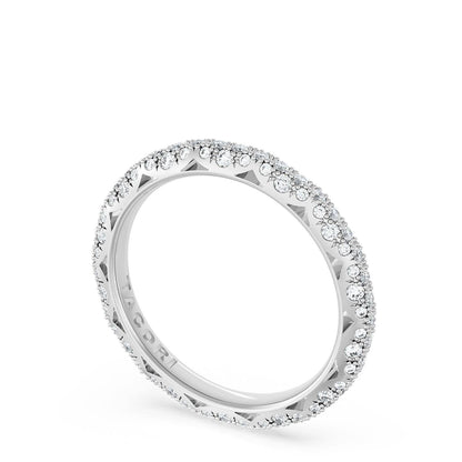 Pavé Diamond Wedding Band, 2.4mm
