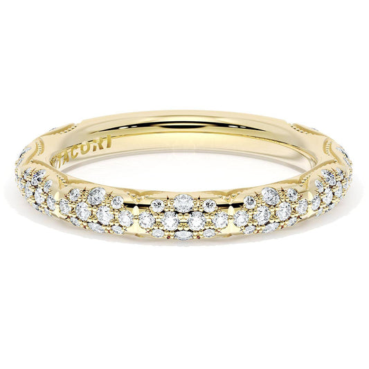 French Pavé Diamond Wedding Band, 3mm