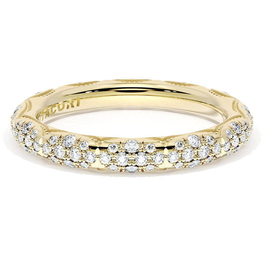 French Pavé Diamond Wedding Band, 3mm