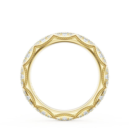 French Pavé Diamond Wedding Band, 3mm