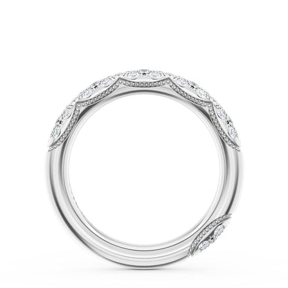 French Pavé Diamond Wedding Band, 4mm