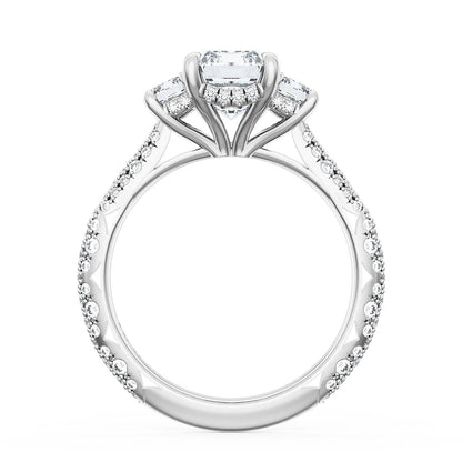 Emerald 3-Stone Engagement Ring