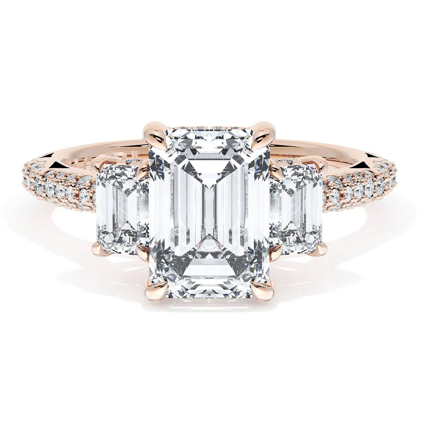 Emerald 3-Stone Engagement Ring