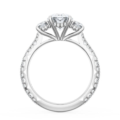 Oval 3-Stone Engagement Ring