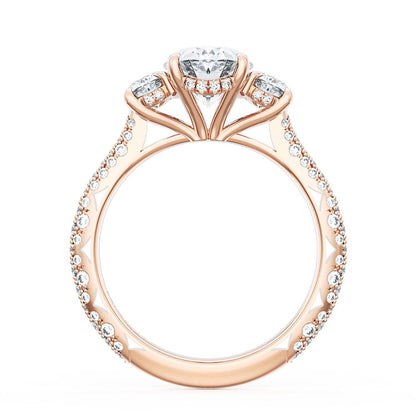 Oval 3-Stone Engagement Ring