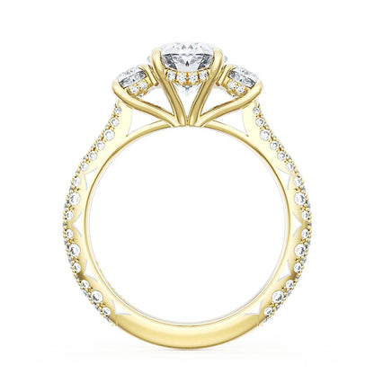 Oval 3-Stone Engagement Ring