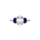 Oval 3-Stone Engagement Ring in Blue Sapphire