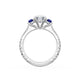Oval 3-Stone Engagement Ring in Blue Sapphire