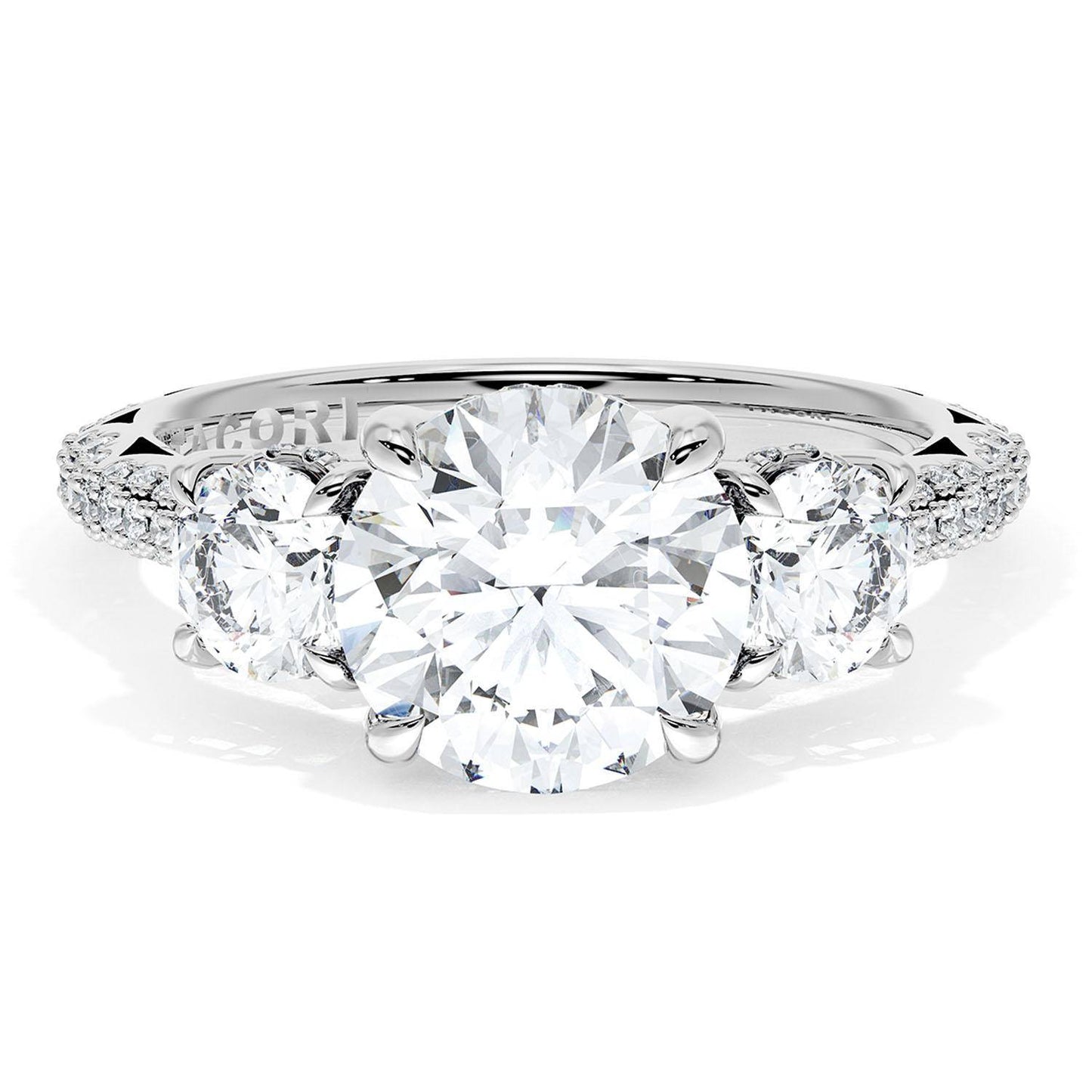 Round 3-Stone Engagement Ring