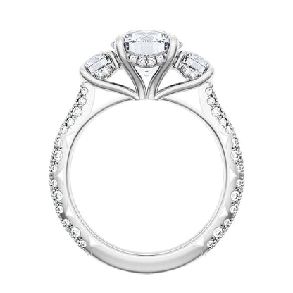 Round 3-Stone Engagement Ring