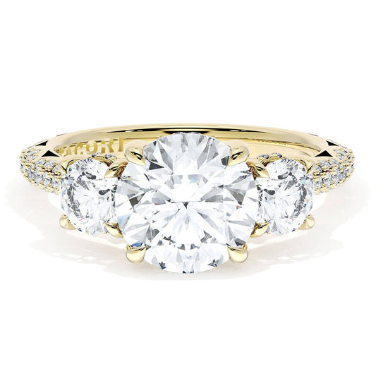 Round 3-Stone Engagement Ring
