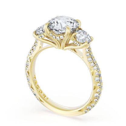Round 3-Stone Engagement Ring