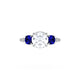 Round 3-Stone Engagement Ring in Blue Sapphire
