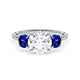 Round 3-Stone Engagement Ring in Blue Sapphire