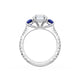 Round 3-Stone Engagement Ring in Blue Sapphire