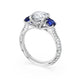 Round 3-Stone Engagement Ring in Blue Sapphire