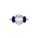 Oval 3-Stone Engagement Ring in Blue Sapphire