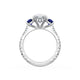 Oval 3-Stone Engagement Ring in Blue Sapphire