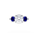 Round 3-Stone Engagement Ring in Blue Sapphire