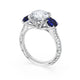 Round 3-Stone Engagement Ring in Blue Sapphire