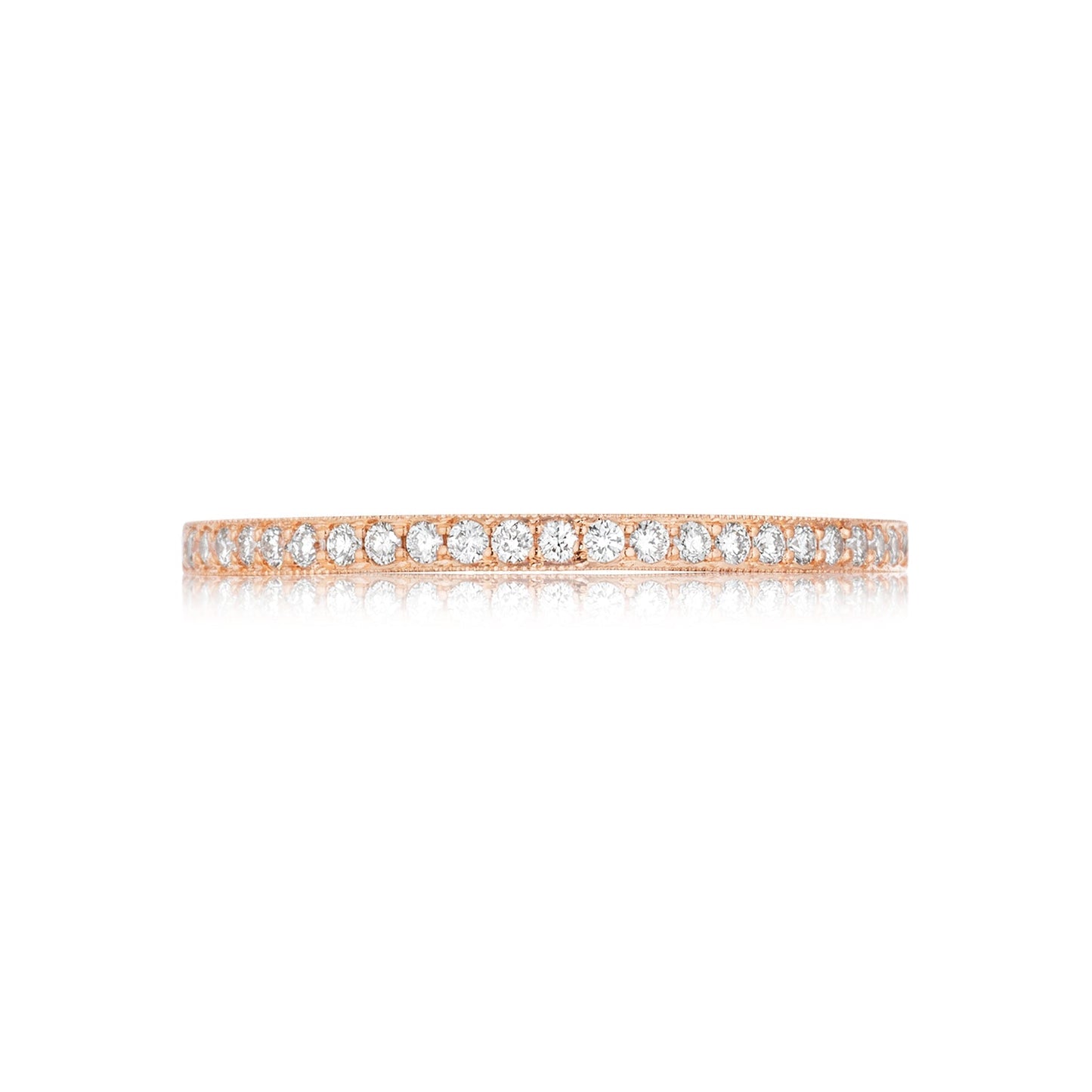 Tacori 18k Rose Gold Sculpted Crescent Eternity Diamond Wedding Band (0.35 CTW)