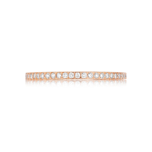 Tacori 18k Rose Gold Sculpted Crescent Eternity Diamond Wedding Band (0.35 CTW)