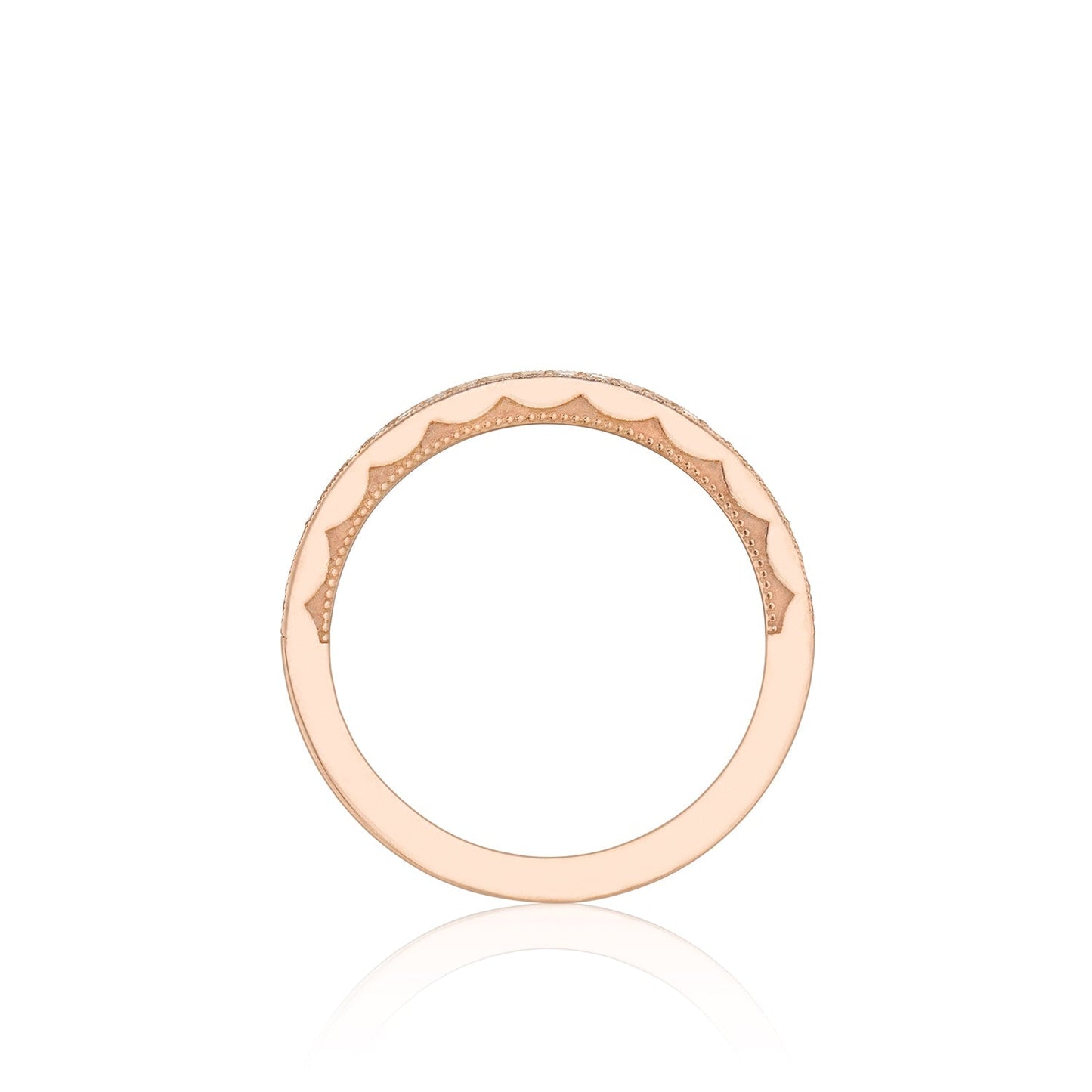 Tacori 18k Rose Gold Sculpted Crescent Eternity Diamond Wedding Band (0.35 CTW)