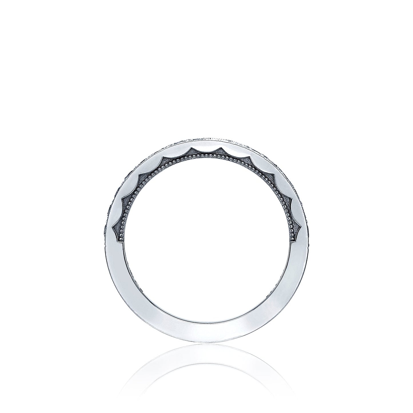 Tacori 18k White Gold Sculpted Crescent Diamond Wedding Band (0.45 CTW)