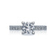 Tacori 18k White Gold Sculpted Crescent Round Diamond Engagement Ring Setting (0.41 CTW)
