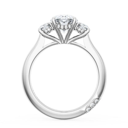 Oval 3-Stone Engagement Ring