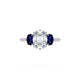 Oval 3-Stone Engagement Ring in Blue Sapphire