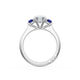 Oval 3-Stone Engagement Ring in Blue Sapphire