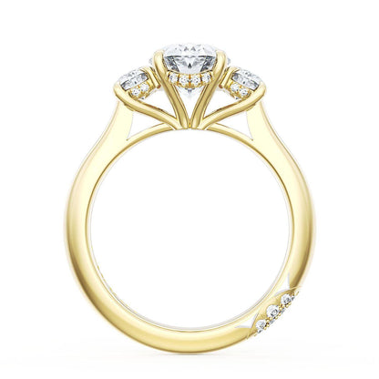 Oval 3-Stone Engagement Ring