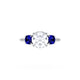 Round 3-Stone Engagement Ring in Blue Sapphire