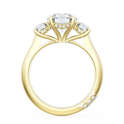 Round 3-Stone Engagement Ring