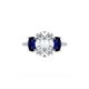 Oval 3-Stone Engagement Ring in Blue Sapphire