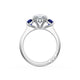 Oval 3-Stone Engagement Ring in Blue Sapphire