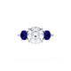 Round 3-Stone Engagement Ring in Blue Sapphire
