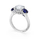 Round 3-Stone Engagement Ring in Blue Sapphire