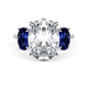 Oval 3-Stone Engagement Ring in Blue Sapphire