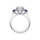 Oval 3-Stone Engagement Ring in Blue Sapphire