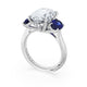 Oval 3-Stone Engagement Ring in Blue Sapphire