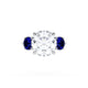 Round 3-Stone Engagement Ring in Blue Sapphire