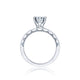 Tacori 18k White Gold Sculpted Crescent Round Diamond Engagement Ring Setting (0.19 CTW)