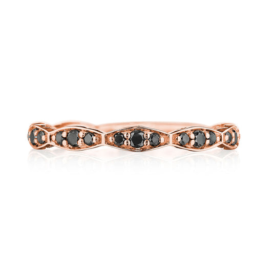 Marquise Design Wedding Band with Black Diamond