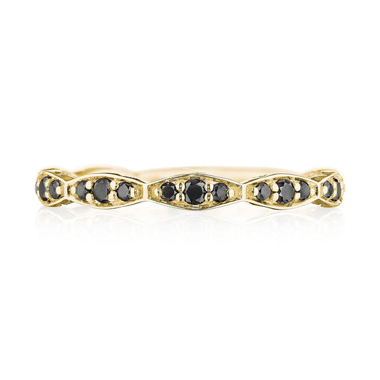 Marquise Design Wedding Band with Black Diamond