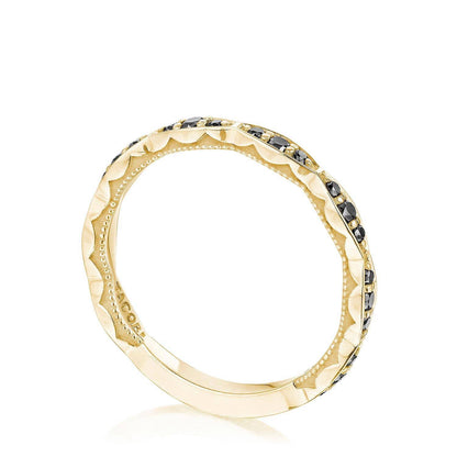 Marquise Design Wedding Band with Black Diamond