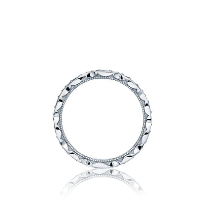 Tacori 18k White Gold Sculpted Crescent Diamond Eternity Wedding Band (0.6 CTW)